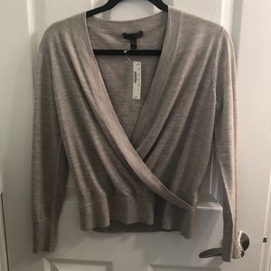 J. Crew Gray Wrapped Top Sweater NWT